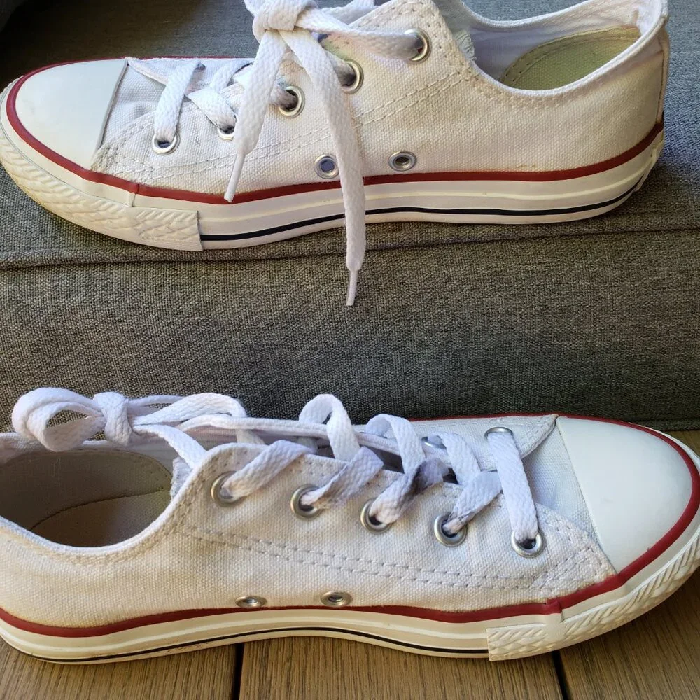 EUC CTAS Converse vintage old school optic white canvas (2Y) KICKS